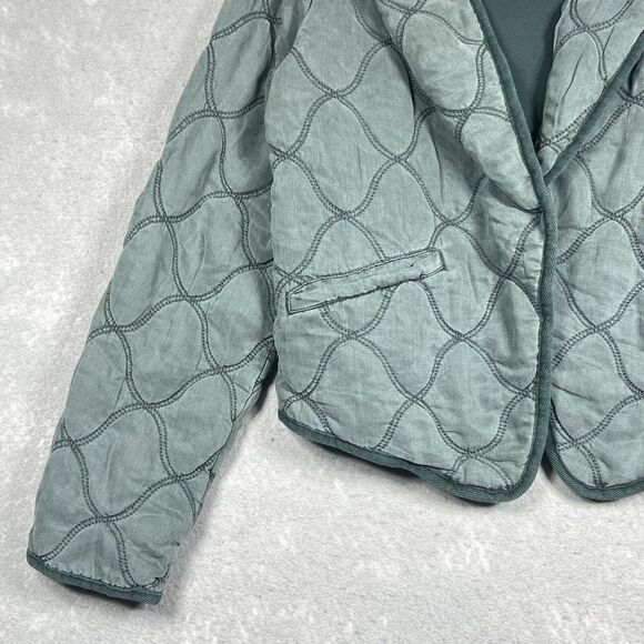 Anthropologie Marrakech Quilted Jacket Women Small Green Pheobe Asymmetrical - Picture 3 of 10
